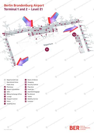 Official BER Terminal 1 and 2 Level E1 floor map showing smoking area locations (4)
