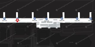 Airport map showing smoking lounge location near Gate Z52 on Level 3 Terminal 1 Area Z