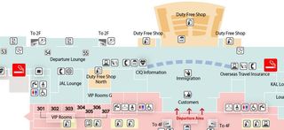 Map of Smoking Area in Fukuoka Airport International Terminal After Security Check
