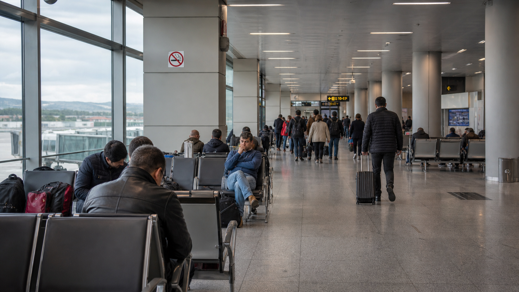 Interior of the Bogotá airport terminal