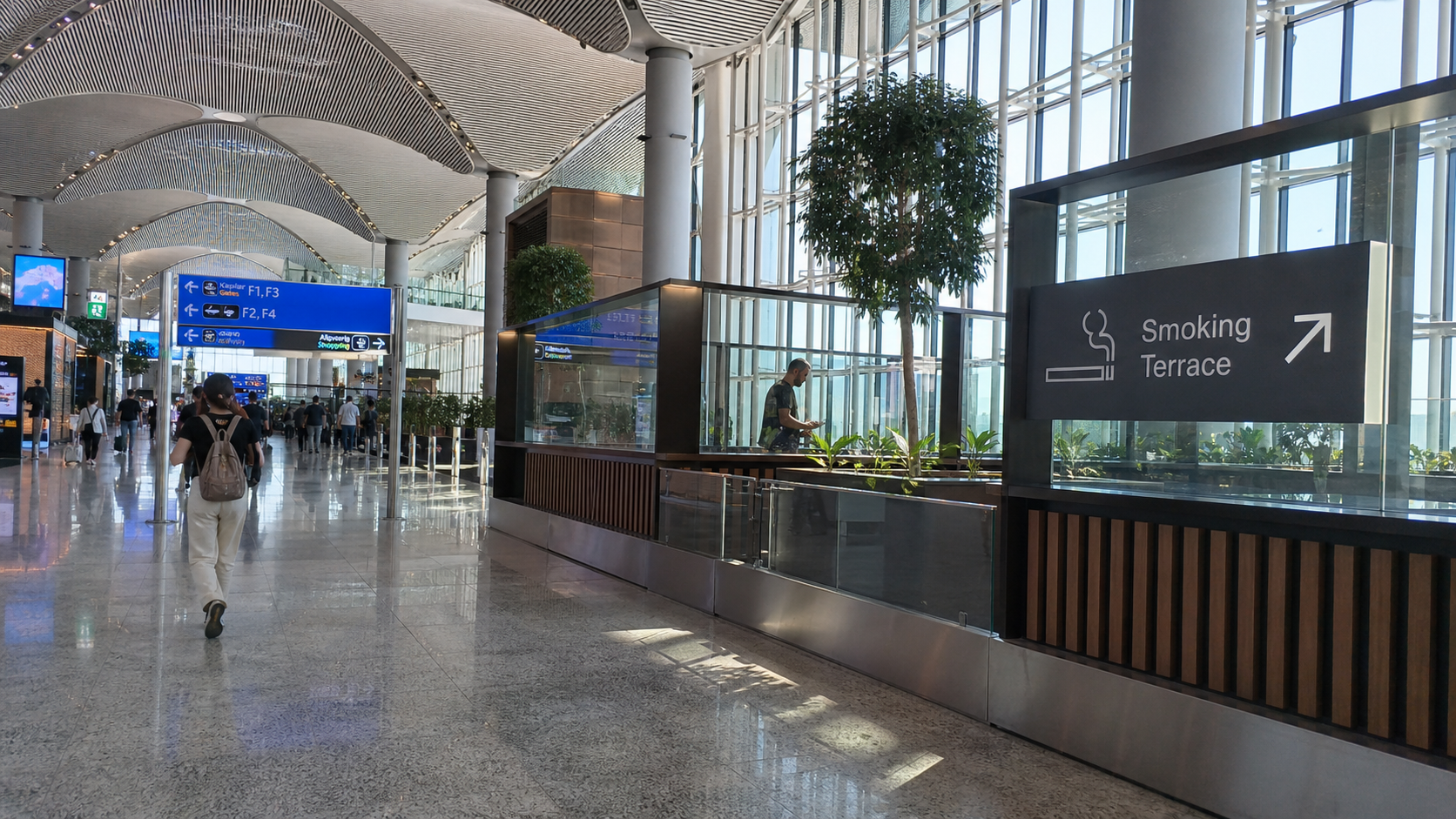 Changi Airport outdoor garden-style smoking area